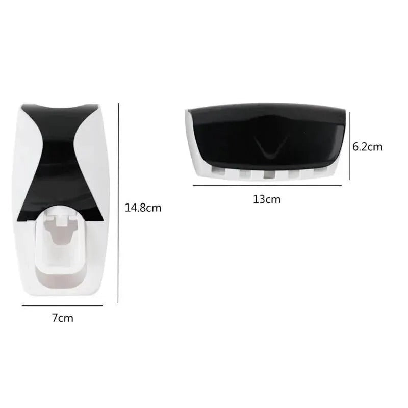 Wall-Mounted Toothbrush Holder with Automatic Toothpaste Dispenser