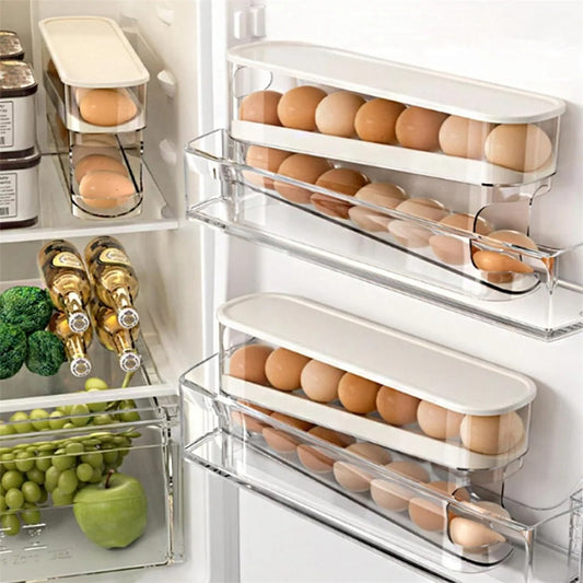 Auto-Rolling Egg Dispenser for Refrigerator – Space-Saving Organizer