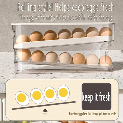 Auto-Rolling Egg Dispenser for Refrigerator – Space-Saving Organizer