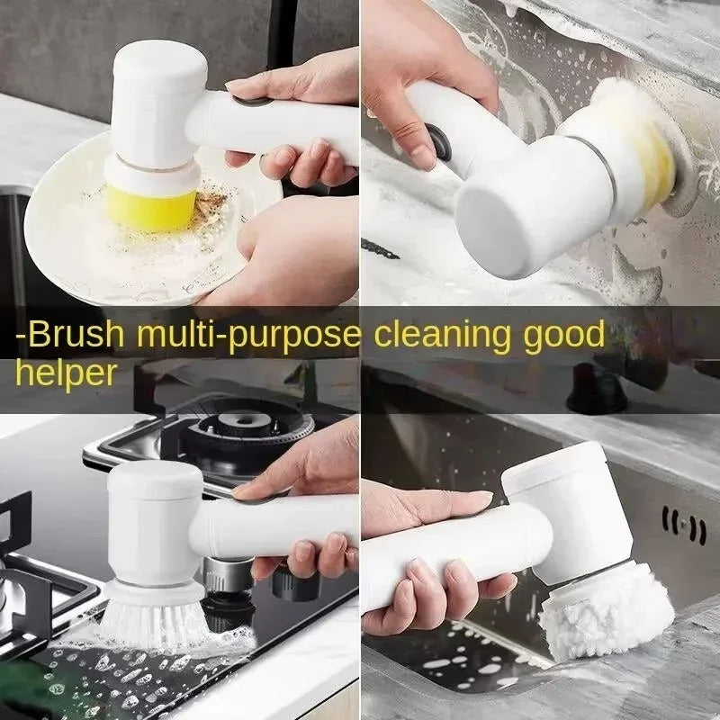 Electric Spin Scrubber – Bathroom Power Scrubber with 5 Replaceable Brush Heads