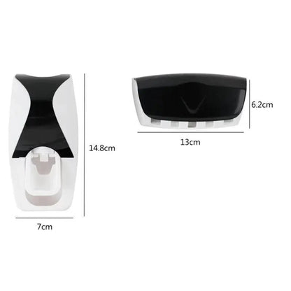 Wall-Mounted Toothbrush Holder with Automatic Toothpaste Dispenser