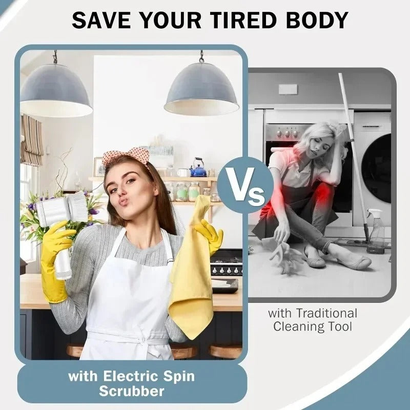 Electric Spin Scrubber – Bathroom Power Scrubber with 5 Replaceable Brush Heads