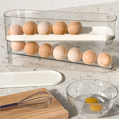 Auto-Rolling Egg Dispenser for Refrigerator – Space-Saving Organizer