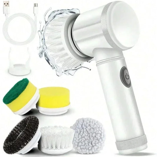 Electric Spin Scrubber – Bathroom Power Scrubber with 5 Replaceable Brush Heads