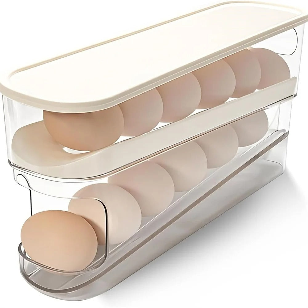 Auto-Rolling Egg Dispenser for Refrigerator – Space-Saving Organizer